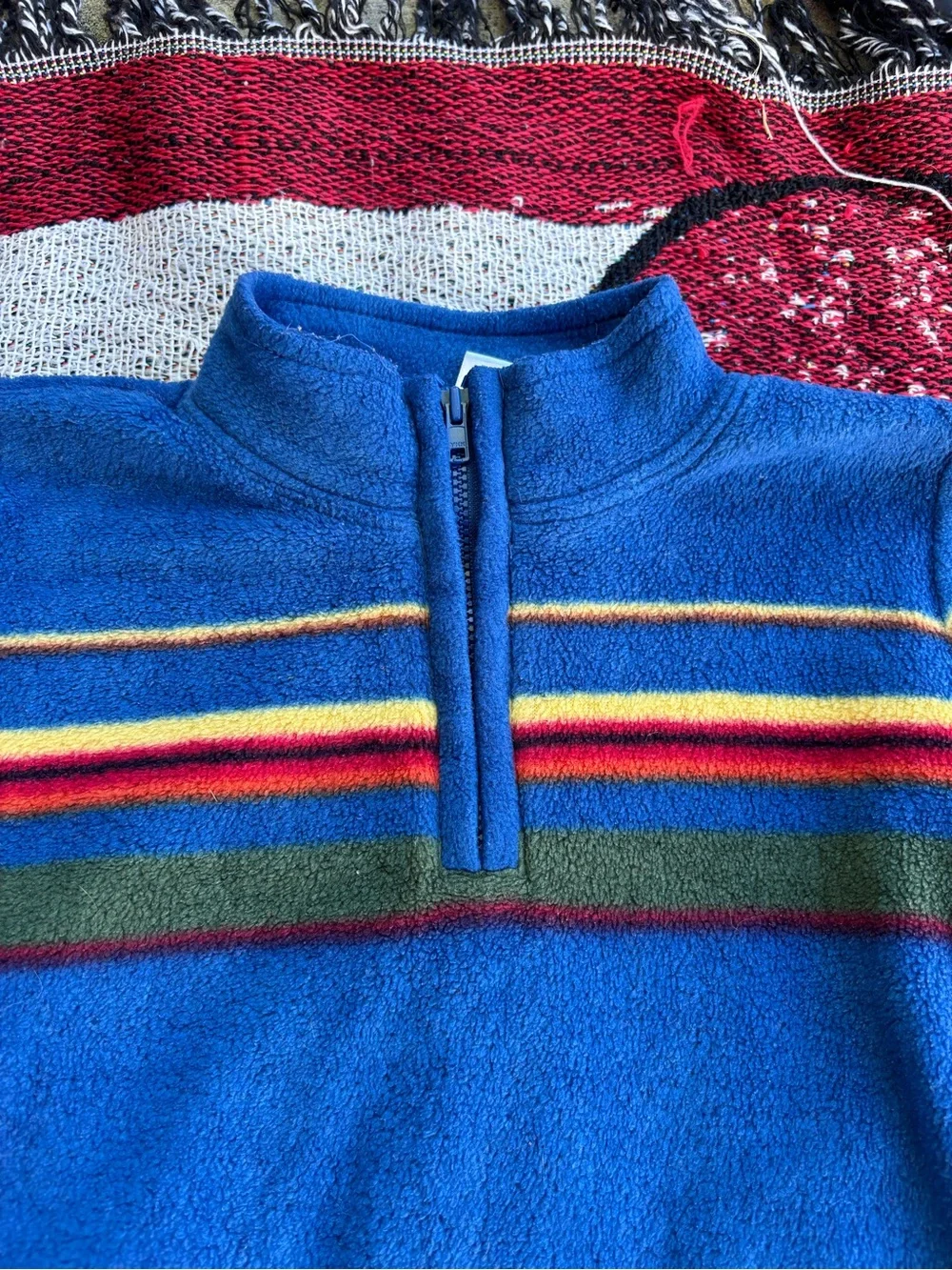 VINTAGE Y2K OLD NAVY FLEECE STRIPE HALF ZIP PULLOVER SWEATSHIRT SIZE 4T
